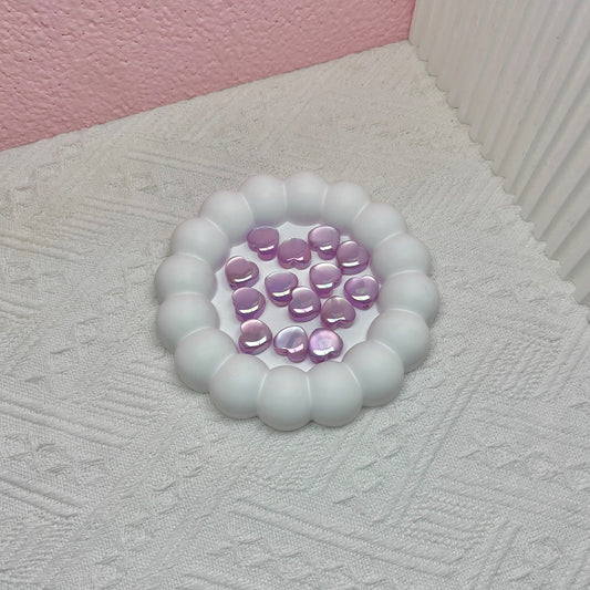 【16mm×14.5mm】キャットアイハートビーズ 可愛いスマホストラップ 樹脂製ハンドメイド材料 (10ヶ)